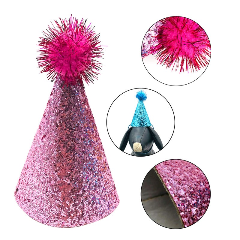 PET SHOW 5pcs Small Dog Birthday Hat Set for Boys Girls Medium Dogs Cat Kitten Puppies Party Hats with 0-9 Numbers 10 Glue Grooming Accessories - Image 3